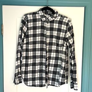 Jcrew Black & White Plaid Button Down